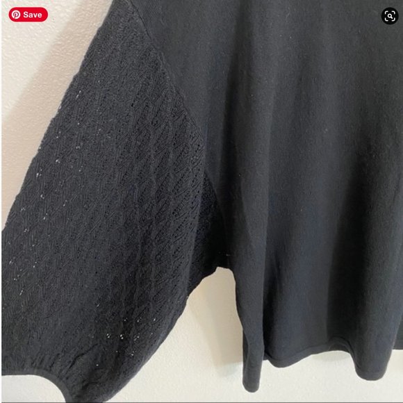 100% Merino Wool Garnet Hill Balloon SleeveSweater - Picture 4 of 6